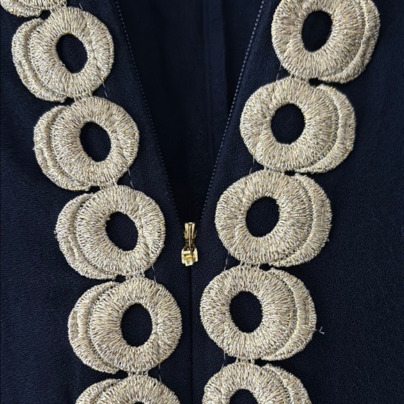 Lilly Pulitzer Navy Sleeveless Dress with Gold Accents - Picture 3 of 4